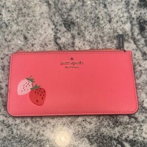 Kate Spade Coral Wallet with Strawberry Motif